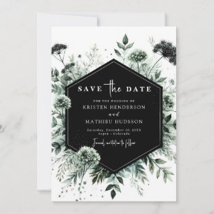 Lovely Modern Typography Sage Green Wedding  Save The Date