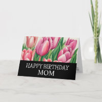 Lovely Mom Birthday Chic Watercolor Tulip Flora