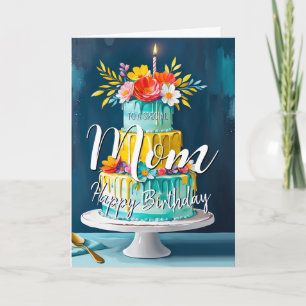 Lovely mom happy birthday cake birthday card mum