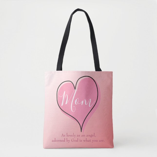 Lovely Mom Pink Ombre Tote Bag (Front)