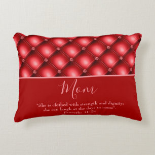 Lovely Mom Red  Accent Pillow