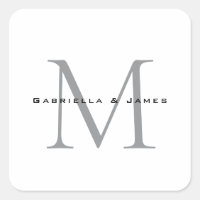 Lovely Monogrammed Black White Grey Calligraphy