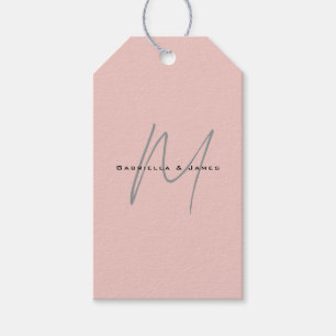 Lovely Monogrammed Calligraphy Pastel Colour Names Gift Tags