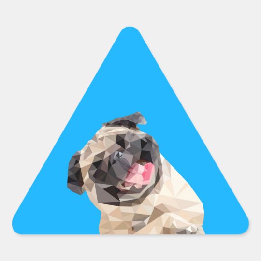 Lovely mops dog triangle sticker