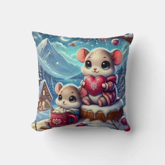 Lovely Mouse Throw Pillow