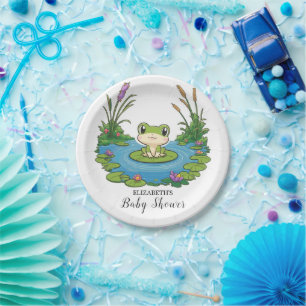 Lovely Mystical Frog Baby Shower Paper Plate