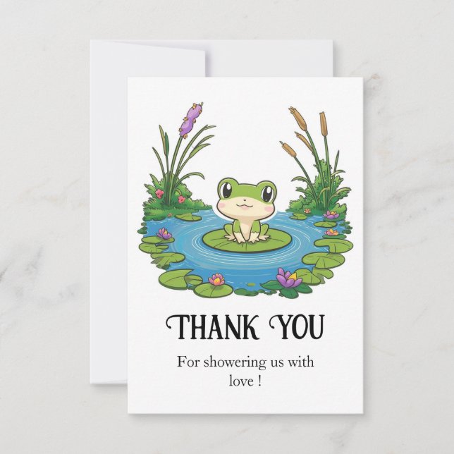 Lovely Mystical Frog Baby Shower Thank You Card (Front)
