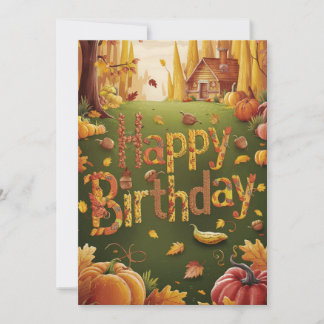 Lovely Mystical Season Autumn Fall Happy Birthday Card