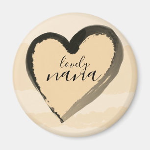LOVELY NANA GOLDEN HEART ABSTRACT MAGNET