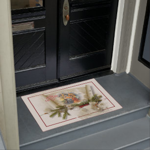 Lovely nativity collage custom holiday  doormat