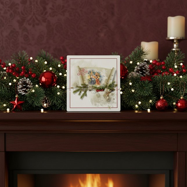 Lovely nativity collage custom holiday  plaque (Creator Uploaded)
