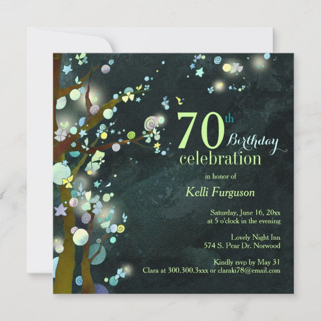 Lovely Night Sassy 70th Birthday Party Invitation (Front)