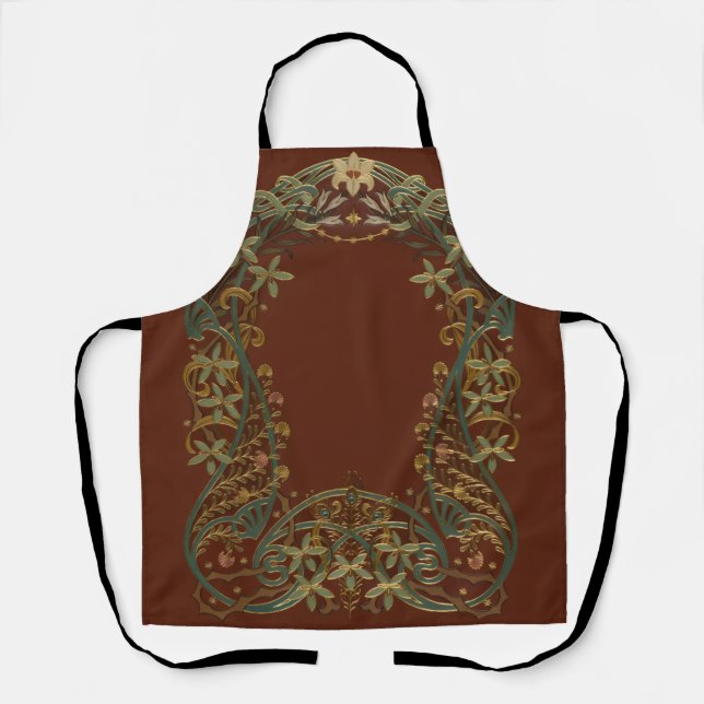 Lovely Nouveau Floral With Lily Apron (Front)