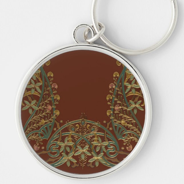 Lovely Nouveau Floral With Lily Keychain (Front)