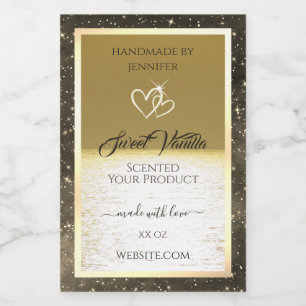 Lovely Ocean Gold and Beige Coloured Product Label