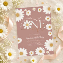 Lovely One 1st Birthday Invitation | Pink Daisy Fl