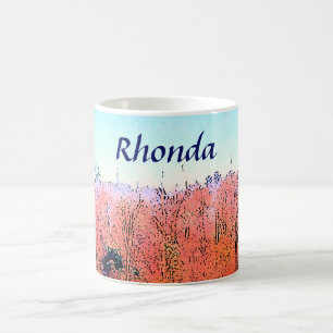 Lovely orange forest coffee mug