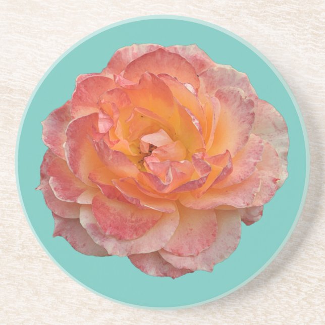 Lovely orange peony coaster (Front)