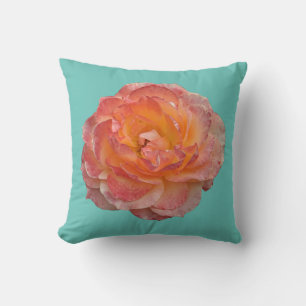 Lovely orange peony throw pillow