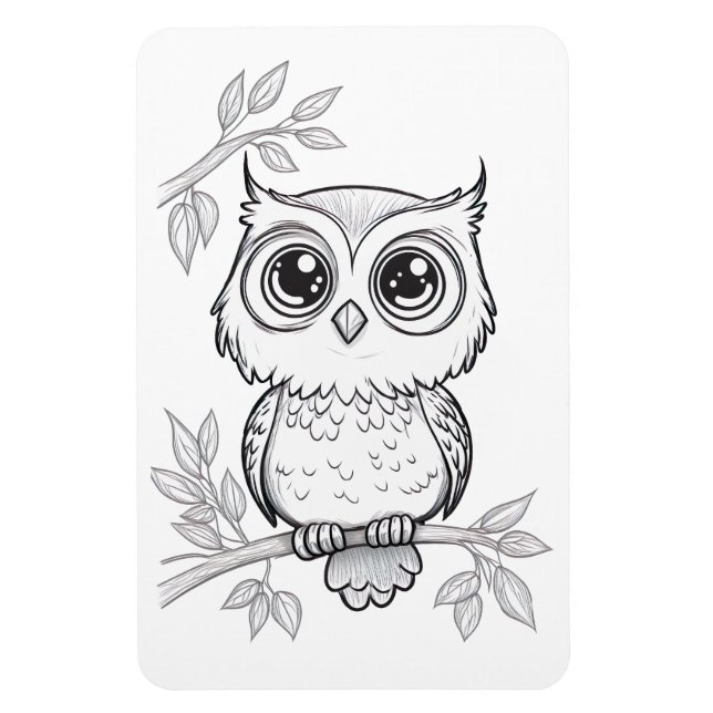 Lovely Owl Flexible Photo Magnet (Vertical)