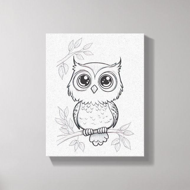 Lovely Owl Stretched Canvas Print (Front)