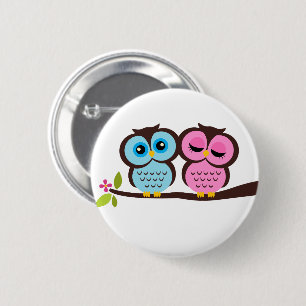 Lovely Owls 2 Inch Round Button