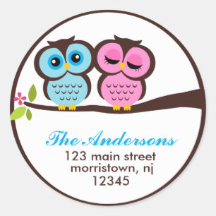 Lovely Owls Address Labels