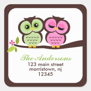 Lovely Owls Address Labels