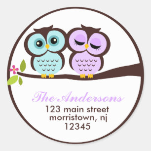 Lovely Owls Address Labels