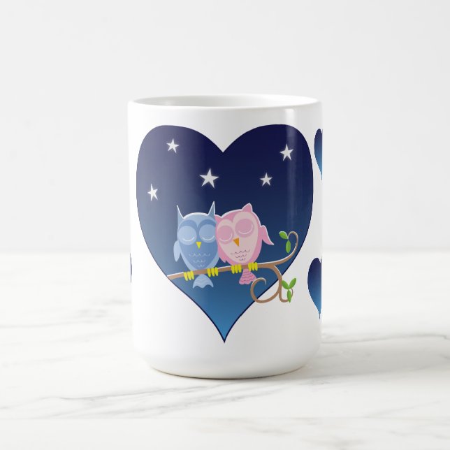 Lovely Owls couple mug (Center)