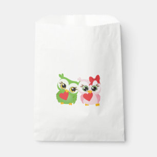 Lovely Owls Love Hearts Favour Bag