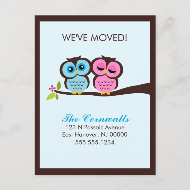 Lovely Owls Moving Announcements (Front)