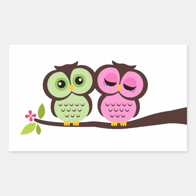 Lovely Owls Sticker (Front)