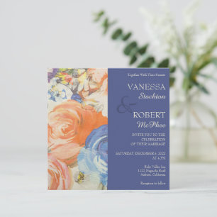 Lovely Painted Floral Wedding Invitation