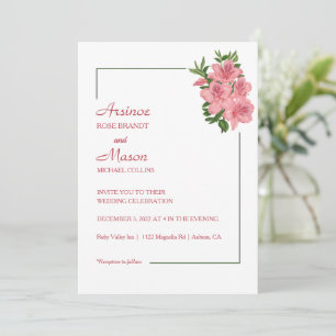 Lovely Painted Hibiscus Wedding  Invitation