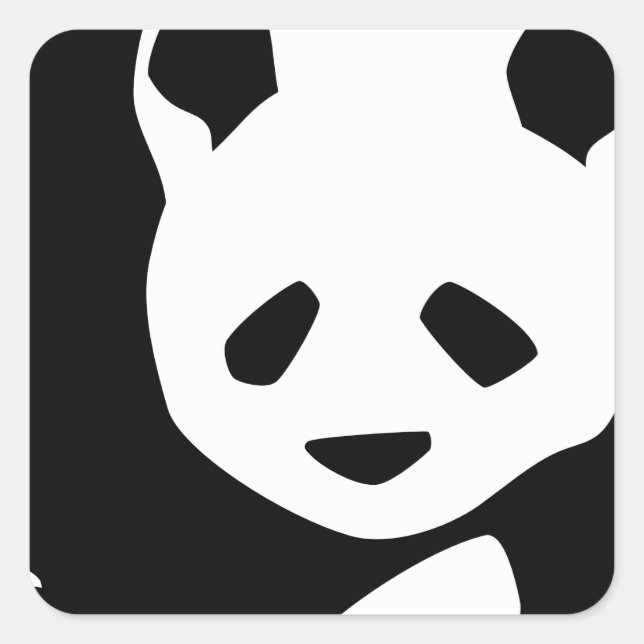 Lovely Panda Square Sticker (Front)