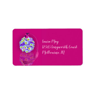 Lovely Pansy Atomizer Birthday Party Label