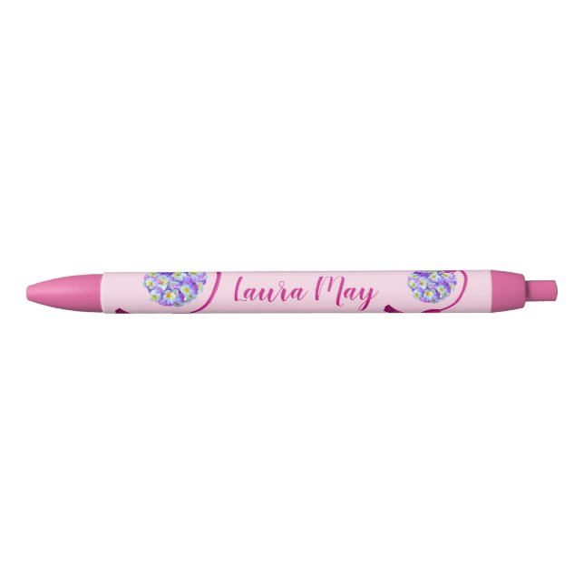 Lovely Pansy Atomizer Black Ink Pen (Front)