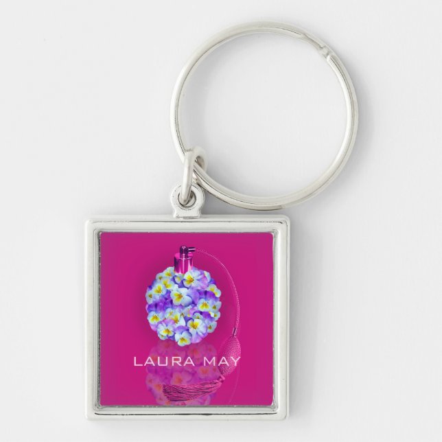 Lovely Pansy Atomizer Keychain (Front)