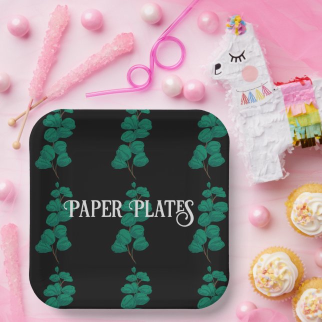 Lovely Paper Plates text with Pirates font size (Party)