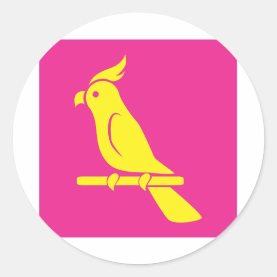 Lovely Parrot Icon Classic Round Sticker