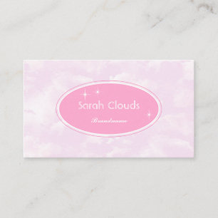 Lovely Pastel Baby Pink Sky Clouds Stylish Stars Business Card