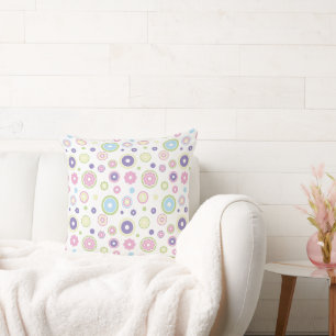 Lovely pastel-coloured circle pattern. throw pillow