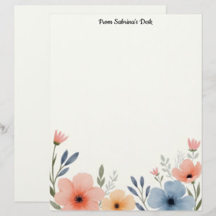 Lovely Pastel Flowers Letterhead