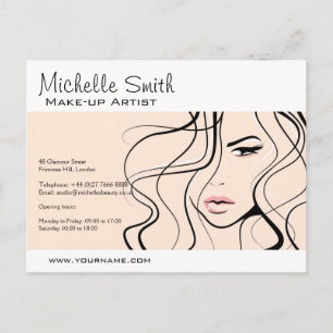 Lovely pastel make up artist branding postcard