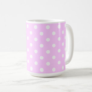 Lovely Pastel Pink Color With White Polka Dots Coffee Mug