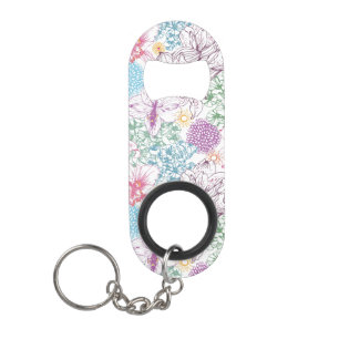 Lovely pattern with colourful flowers mini bottle opener