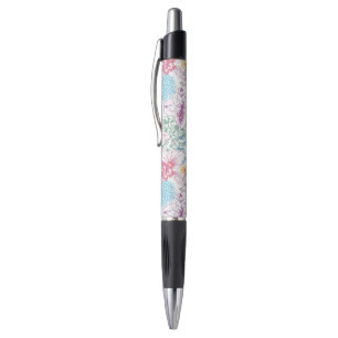 Lovely pattern with colourful flowers pen