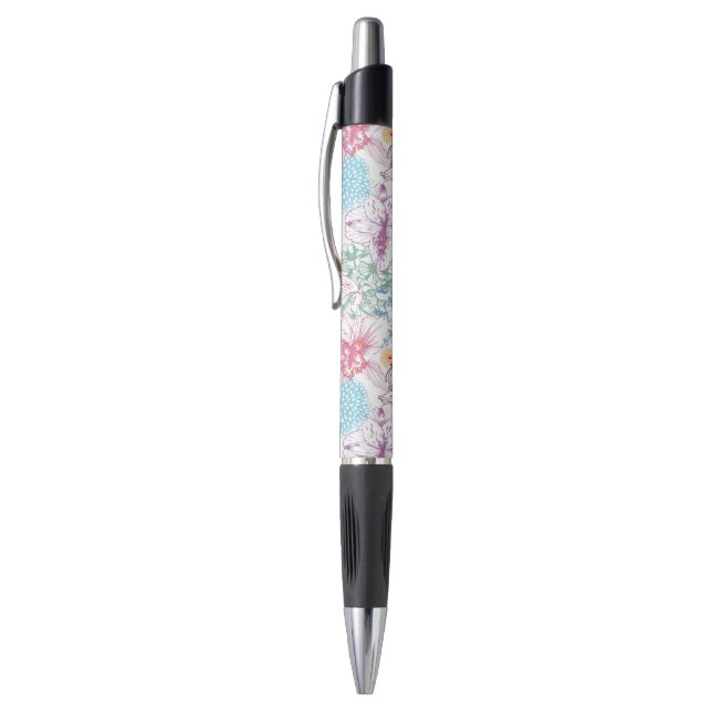 Lovely pattern with colourful flowers pen (Top (Vertical))
