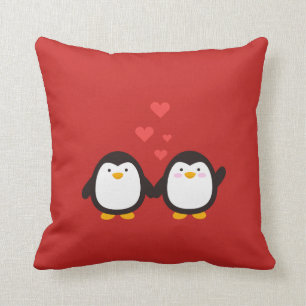lovely penguins throw pillow